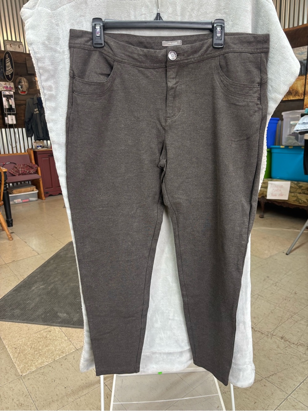 Maurices Dark Brown Slim Ponte Knit Pants